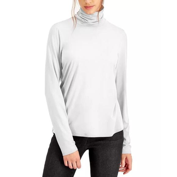 Eileen Fisher Women's White Scrunch Turtleneck Top Size XL - Picture 1 of 6